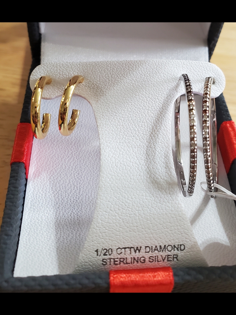 NWT Sterling Silver and Gold-Tone Hoop Earrings Set - Picture 1 of 8